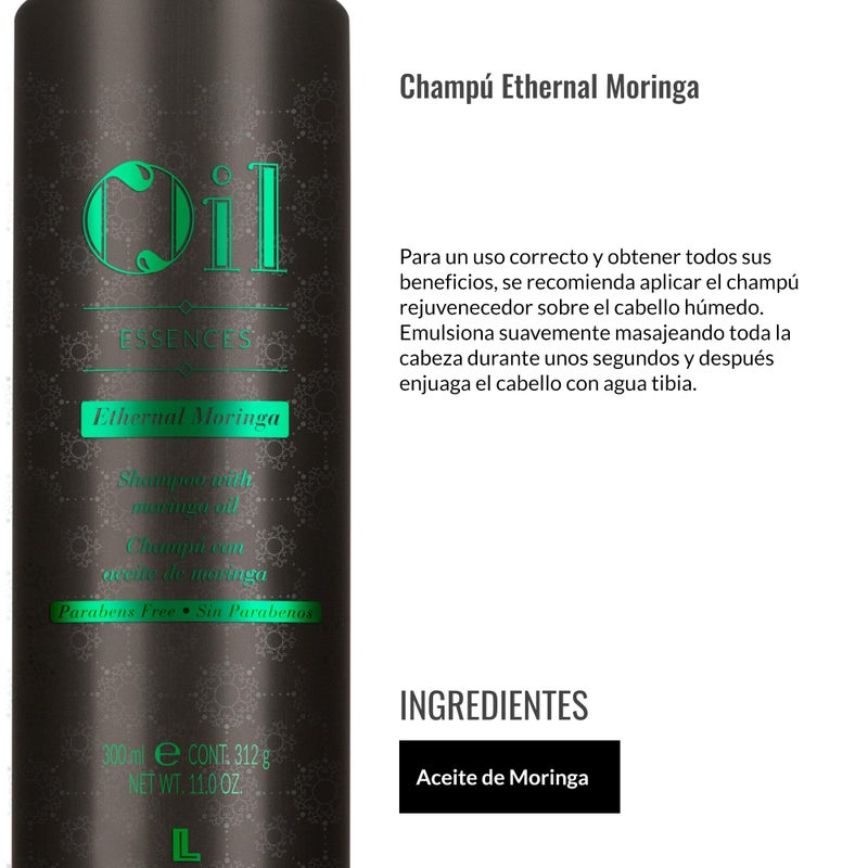 Lendan - Sulfate-Free Shampoo - Ethernal Moringa Shampoo - 300 ml - For Dry or Damaged Hair - With Moringa Oil - Hydrates and Helps Restore Healthy Look of Hair - Gentle Cleanse - Image 4